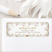 Étiquette Adresse de retour de la Baby Shower Florale Rustiq (En situation)