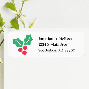 Étiquette Adresse de retour de la carte de Noël avec Mistlet