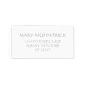 Étiquette Adresse de retour de la carte de réponse du Mariag (Devant)