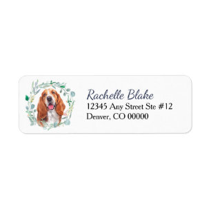 Étiquette Adresse de retour de la couronne Basset Hound