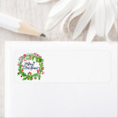 Étiquette Adresse de retour de la couronne de Noël (En situation)