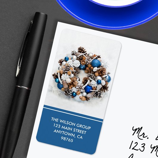 Étiquette Adresse de retour de la couronne de pin