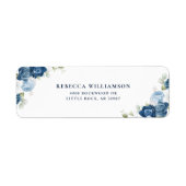 Étiquette Adresse de retour de la douche de mariage florale (Devant)