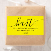 Étiquette Adresse de retour de la famille de script jaune vi (En situation)