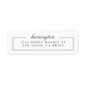 Étiquette Adresse de retour de la famille de script minimali (Devant)