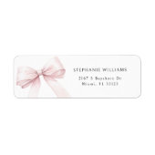 Étiquette Adresse de retour de la Fête des mariées Bow rose (Devant)