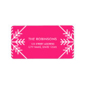 Étiquette Adresse de retour de la frontière du flocon de nei (Devant)