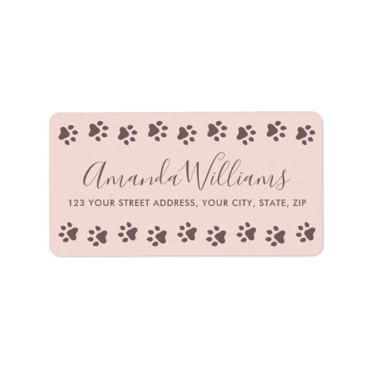 Étiquette Adresse de retour de la frontière empreinte de pat (Devant)