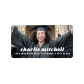 Étiquette Adresse de retour de la graduation de la police ré (Devant)