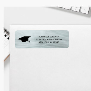 Étiquette Adresse de retour de la graduation moderne