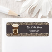 Étiquette Adresse de retour de la maison de café (En situation)