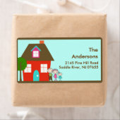 Étiquette Adresse de retour de la maison et de la famille -  (En situation)