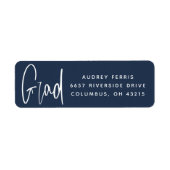 Étiquette Adresse de retour de la marine de script moderne (Devant)