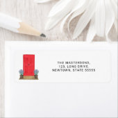 Étiquette Adresse de retour de la porte avant rouge (En situation)