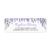 Étiquette Adresse de retour de la réception de mariage Lavan (Devant)