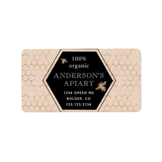 Étiquette adresse de retour de la reine d'abeille à nid d'ab (Devant)