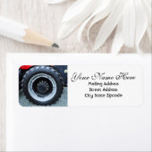 Étiquette Adresse de retour de la roue du tracteur (En situation)