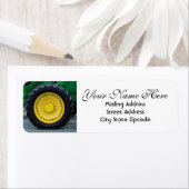 Étiquette Adresse de retour de la roue du tracteur agricole (En situation)