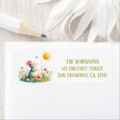 Étiquette Adresse de retour de la souris d'aquarelle de prin (En situation)