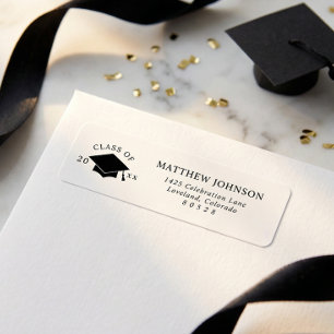 Étiquette Adresse de retour de la toque de remise des diplôm