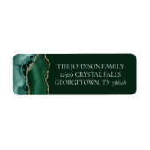 Étiquette Adresse de retour de l'Agate d'or foncé chic (Devant)