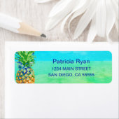 Étiquette Adresse de retour de l'ananas tropical (En situation)