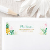 Étiquette Adresse de Retour de l'Ananas Tropical (En situation)
