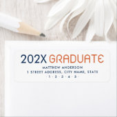 Étiquette Adresse de retour de l'année de graduation moderne (En situation)