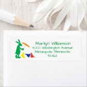 Étiquette Adresse de retour de lapin et de quille (En situation)