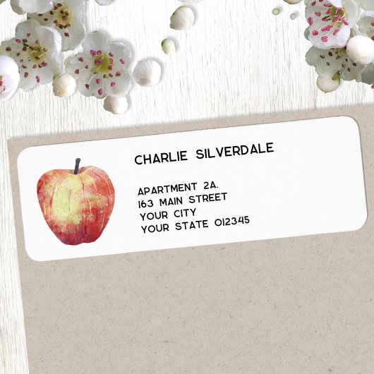 Étiquette Adresse de retour de l'aquarelle Apple