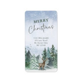 Étiquette Adresse de retour de l'aquarelle verte de Noël per (Devant)