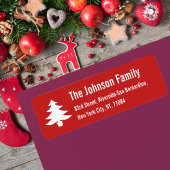 Étiquette Adresse de retour de l'arbre de Noël des Fêtes per