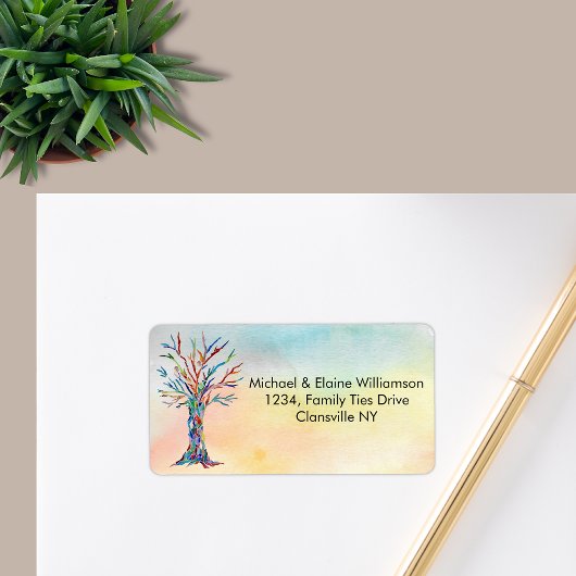 Étiquette Adresse de retour de l'arbre familial