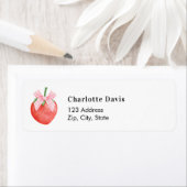 Étiquette Adresse de retour de l'arc rose fraise (En situation)