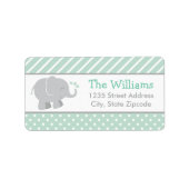 Étiquette Adresse de retour de l'éléphant gris et de la ment (Devant)