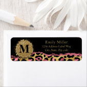 Étiquette Adresse de retour de l'empreinte de léopard partie (En situation)