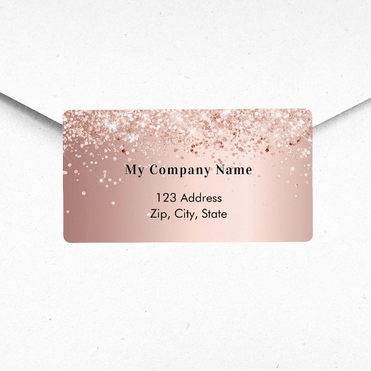 Étiquette Adresse de retour de l'entreprise en or rose