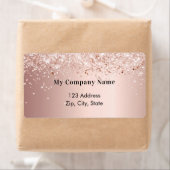 Étiquette Adresse de retour de l'entreprise en or rose (En situation)