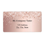 Étiquette Adresse de retour de l'entreprise en or rose (Devant)