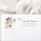 Étiquette Adresse de retour de l'enveloppe fleur sauvage Spr (En situation)