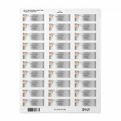 Étiquette Adresse de retour de l'eucalyptus rose d'or argent (Feuille entière)