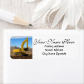 Étiquette Adresse de retour de l'excavateur jaune (En situation)