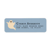 Étiquette Adresse de retour de l'Halloween Ghost Blue (Devant)