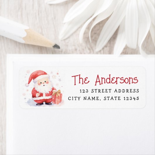 Étiquette Adresse de retour de l'illustration d'aquarelle Pè (En situation)