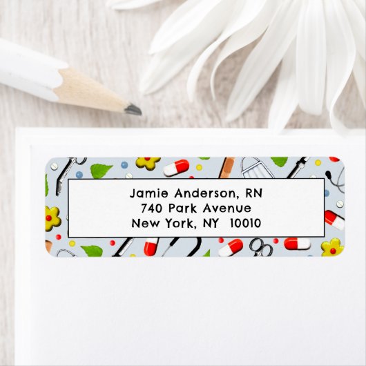 Étiquette Adresse de retour de l'infirmière (En situation)