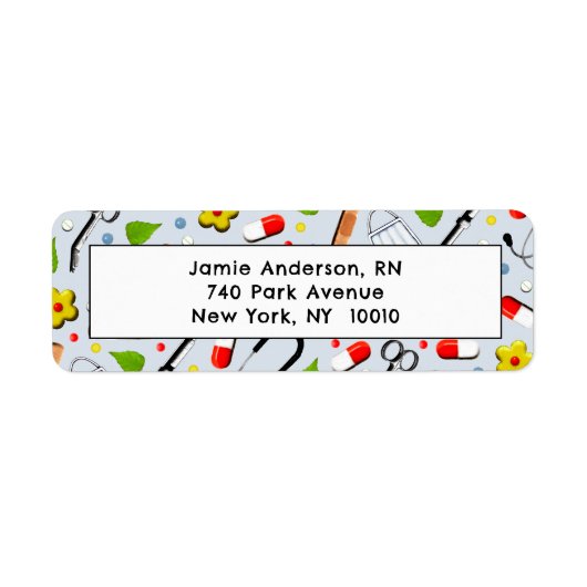 Étiquette Adresse de retour de l'infirmière (Devant)