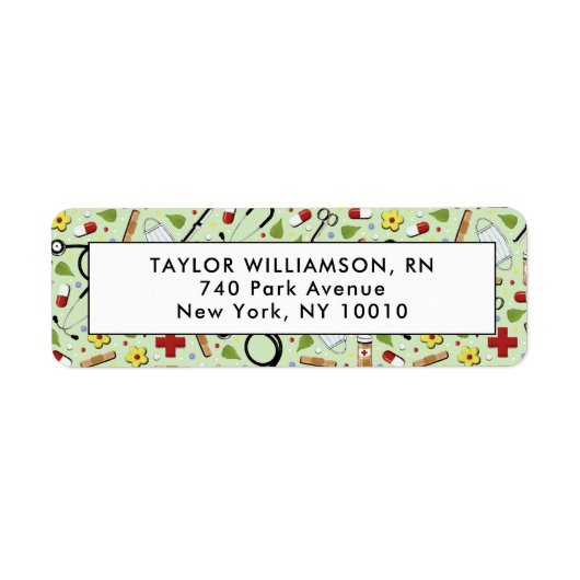 Étiquette Adresse de retour de l'infirmière (Devant)