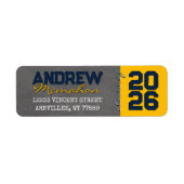 Étiquette Adresse de retour de l'inscription au tableau de b (Devant)