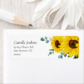 Étiquette Adresse de retour de l'invitation de tournesol (En situation)