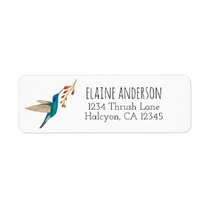 Étiquette Adresse de retour de l'oiseau de colibris